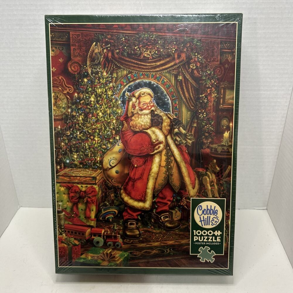 Cobble Hill 1000+Pc Jigsaw Puzzle "Christmas Presence" Santa w/poster New Sealed